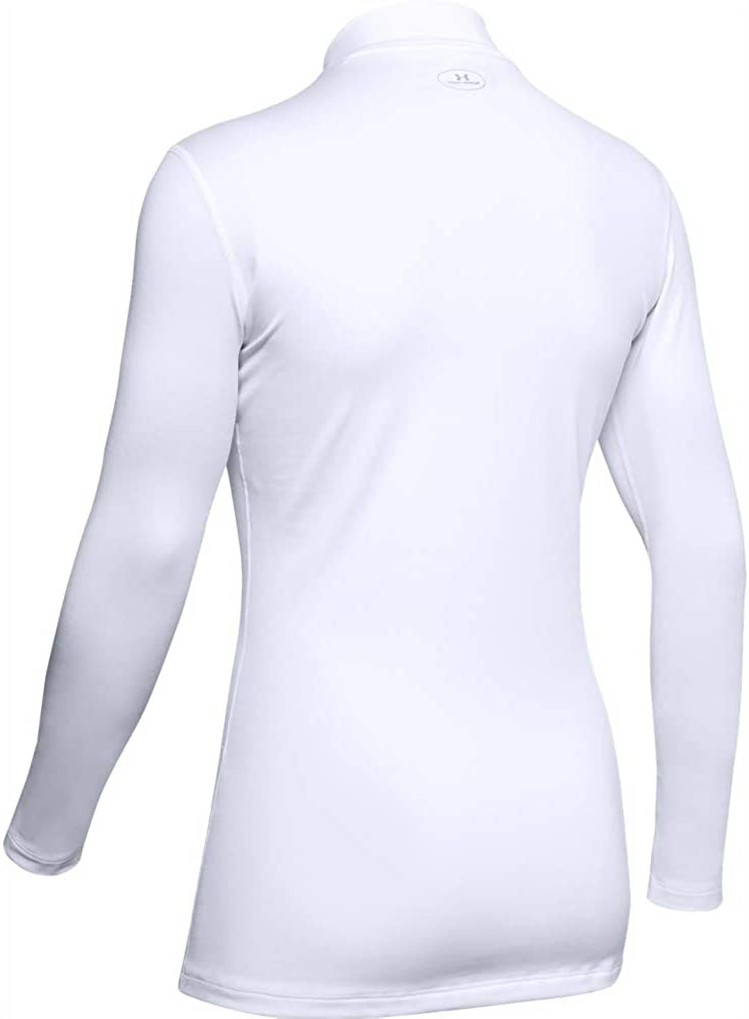 Under Armour Women ColdGear Authentics Mock Long Sleeve Shirt White X-Large  - Walmart.com