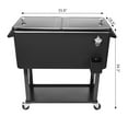 thumbnail image 5 of EasingRoom 80QT Rolling Spray Iron Cooler Cart Ice Bee Chest Patio Warm Shelf Black, 5 of 7