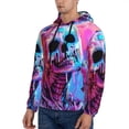 thumbnail image 3 of Fotbe Men's Hoodie with Neon Skull With Milkshake Pattern - Kangaroo Pocket Pullover Hooded Sweatshirt, Perfect for Daily Wear, Travel, and Home-3X-Large, 3 of 7