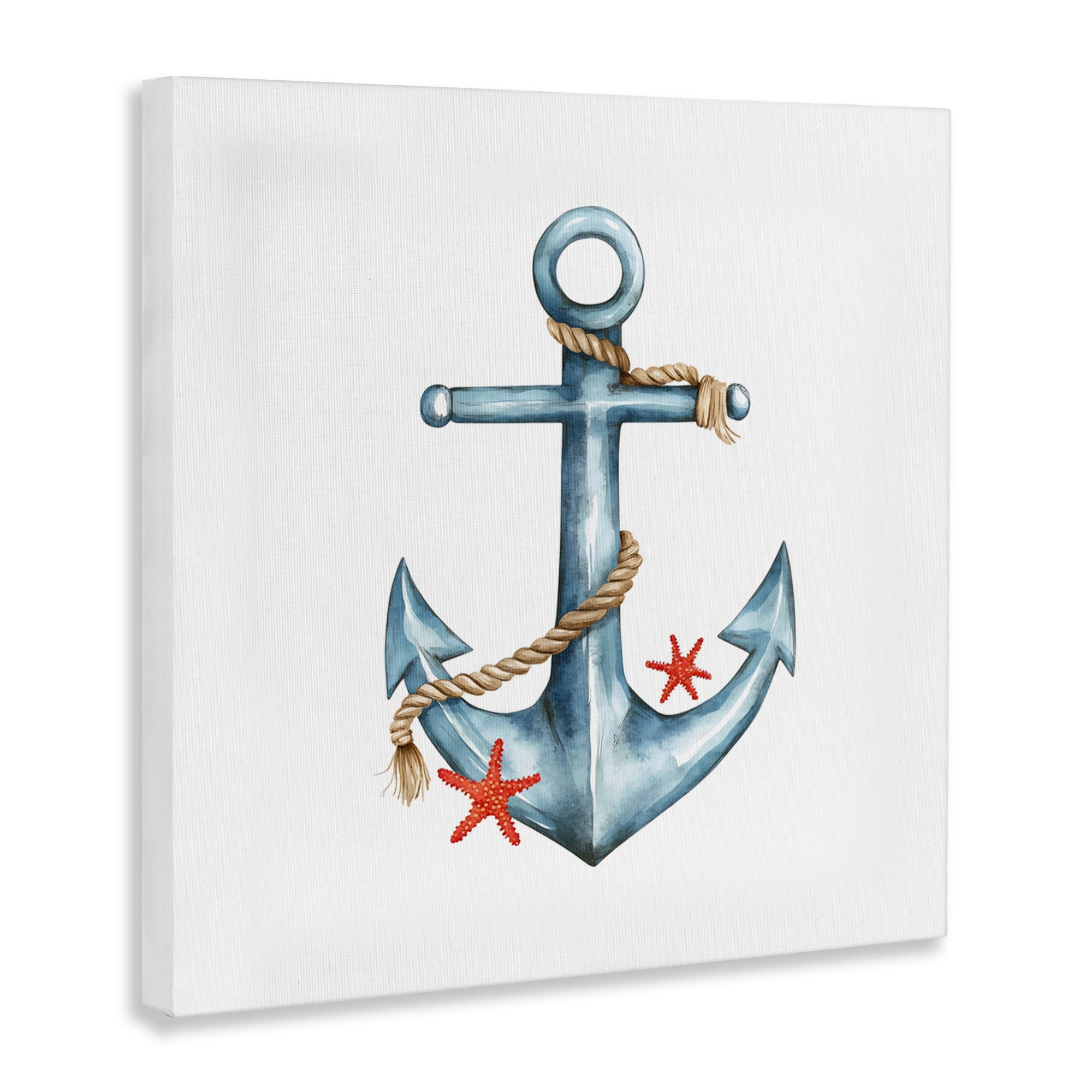 Stupell Industries Cute Sailor Anchor with Starfish Canvas Wall Art, design by LSR Design Studio