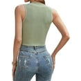 thumbnail image 5 of Gzhioc Women Fashion Knitted Tank Tops, Solid Color Round Neck Pullover Vest Spring Summer Sleeveless Slim Fit Bottoming Shirts, 5 of 8