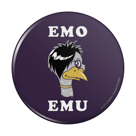 Emo Emu Funny Humor Pinback Button Pin