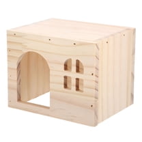 LAMIRO Guinea Pig Hideout House Multi-Chamber Small Animal Wooden Hut Decor for Guinea Pig
