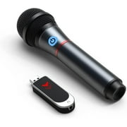 Lococo Wireless Microphone,UHF Metal Rechargeable Handheld Dynamic Mic with USB Receiver Mute Function for Karaoke Party,Computer,Mobile Phone,Amplifier,PA System,Singing Machine