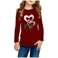 thumbnail image 2 of Lmnyox Long Sleeve T Shirt for Boys Girls Cute Heart Print Crew Neck Pullover Kids Fall Winter Tops Clothes, 2 of 5