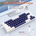 thumbnail image 7 of 65% Gaming Keyboard, E-YOOSO Z-686 Wired 68 Keys Mechanical Keyboard, Clicky Blue Switches, Led Backlit, Detachable Cable, Separate Arrow Keys - Blue/White, 7 of 7