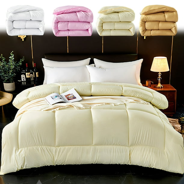 Xihbxyly Oferta Del Día Prime Solo Hoy Edredon de Cama Grande - Edredon Acolchado para Todas Las Estaciones con Edredon Ligero Blanco Etiqueta En Ángulo - Lavable a Máquina Grande 59 X 79 Pulgadas