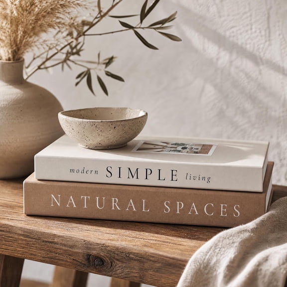 Beautiful Decorative Books Set of 2 for Your Coffee Table & Shelf | Aesthetic Modern Home Decoration Boxes for Your Bookshelf & Mantel Decor - Fake/Faux Books as Photo Storag