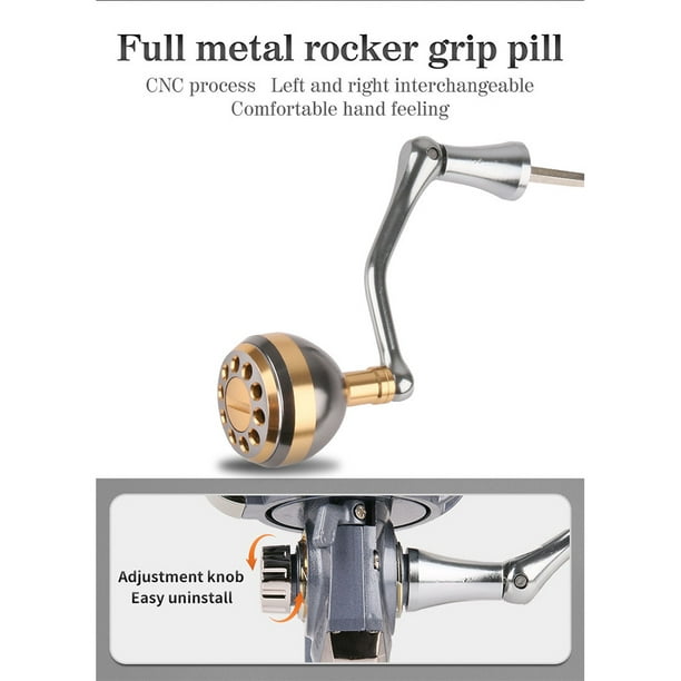 Redcolourful Spinning Reel Fishing Reel Metal Knob Metal Large-Capacity Spool Rock Sea Fishing Reel Specification:ar4000 Other