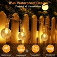 thumbnail image 2 of SKYUSE Solar String Lights for Outdoor Waterproof, 46FT 100LEDs Crystal Globe Fairy Lights with 8 Modes for Outside Garden Tree Patio Party Christmas Decorations(Warm White), 2 of 10