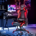 thumbnail image 4 of Gymax Gaming Chair Adjustable Swivel Racing Style Computer Office Chair Red, 4 of 10