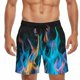 thumbnail image 5 of Ceisia Men's Vibrant Flame Print Beach Shorts | 4-Way Stretch Drawstring Swim Trunks (Black) Gifts, 5 of 6