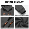 thumbnail image 6 of Men's Full Zip Hoodie Long Sleeve Casual Sweatshirt with Chest Pocket Drawstring Soft Fall Zip Up Hoodie, 6 of 6