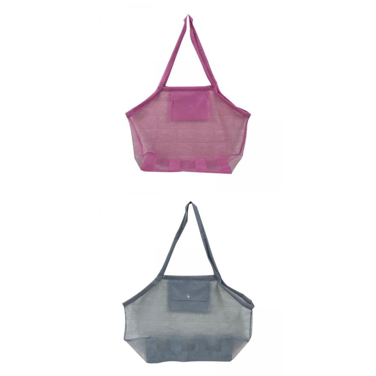 2 Pieces Large Beach Toys Bags Swimming Pool Mesh Tote Bags Sand Away
