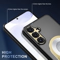 thumbnail image 3 of Magnetic Case for Samsung Galaxy S23 FE with Hidden Kickstand, [Mag-Safe Charging] [Military-Grade Drop Protection] Rugged Heat Dissipation Frosted Back Phone Case for Galaxy S23 FE, Gold, 3 of 11