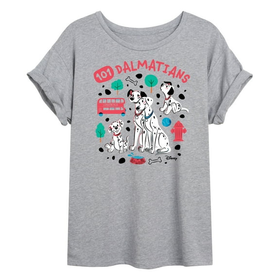 Disney - 101 Dalmatians Animated - Collage of Dalmatian Family - Women's Oversized T-Shirt