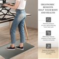 thumbnail image 4 of Bxaolu 1/2 Inch Thick Kitchen Mats for Floor, Kitchen Rug for Standing Desk, Non-Slip, Thicker, Stain Resistant, Comfort Anti Fatigue Floor Mat for Home, Kitchen, Office - Gray, 4 of 7