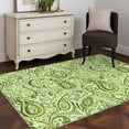 thumbnail image 3 of Vintage Green Area Rugs 2.7'x5', Washable Small Throw Rugs for Kitchen Bedroom, Retro Botanical Abstract Art Indoor Outdoor Rug Non-Slip Low Pile Carpet Runner Reversible Floor Mats, 3 of 8