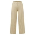 thumbnail image 3 of iHPH7 Wide Leg Pants Woman Pull On Pants for Women Wide Leg Pull On Pants for Women Casual Pants for Women Loose Pants for Women Lounge Wear for Women Gaucho Pants for Women Beige L, 3 of 4