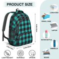 thumbnail image 5 of Blue and Black Checkered Pattern Backpack for School, Cute School Bag with Adjustable Shoulder Straps and Padded Back, 16.9"x12.6"x5.9", 5 of 5