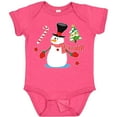 thumbnail image 3 of Inktastic Top Hat Snowman with Christmas Tree and Candy Cane Boys or Girls Baby Bodysuit, 3 of 5