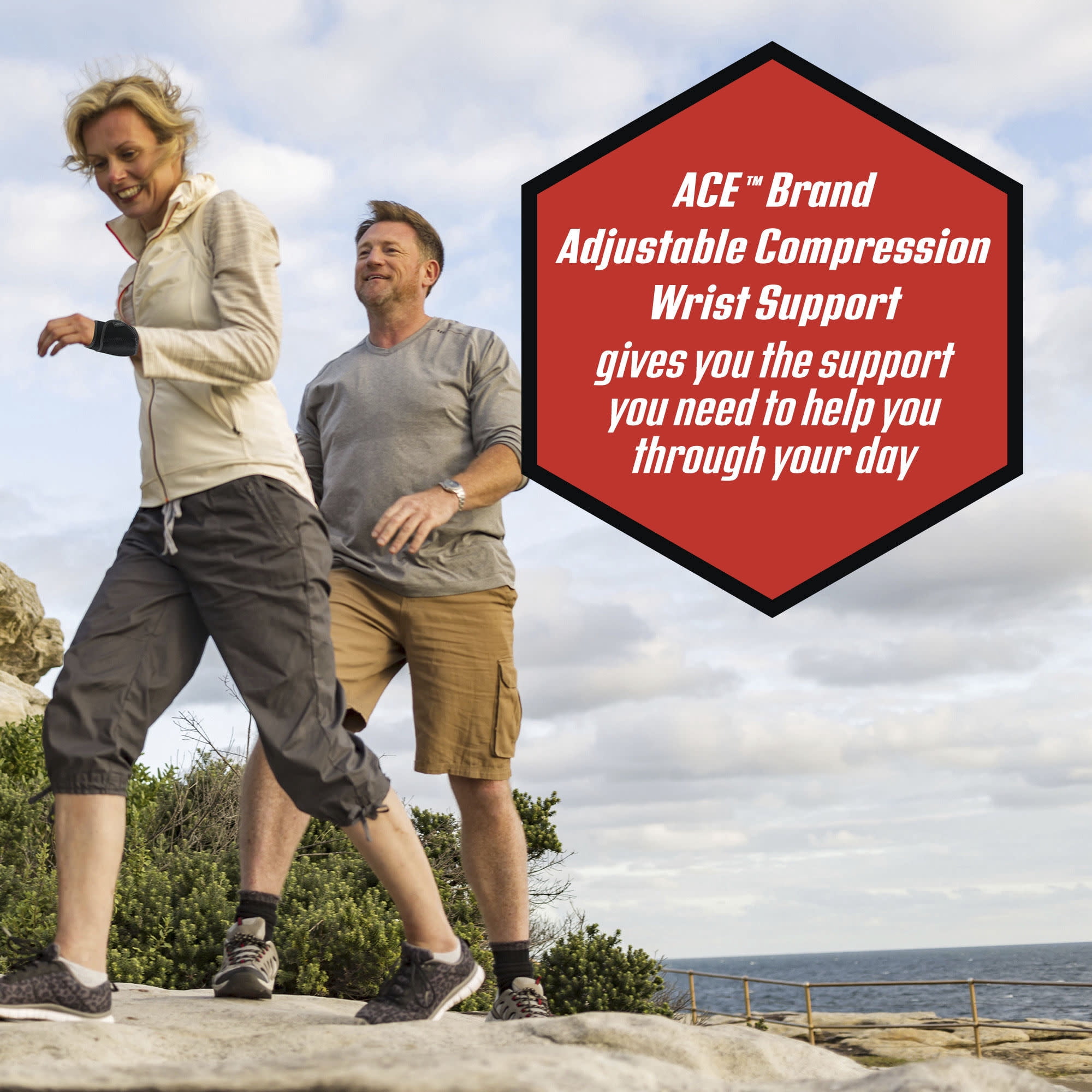 (3 pack) ACE Brand Adjustable Wrist Support, Black, 1 Support