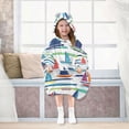 thumbnail image 7 of FORMRS Wearable Blanket Hoodie with Sleeves for Kids Cozy Flannel Sweatshirt, Colorful Sailboats, 7 of 7