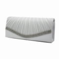 thumbnail image 2 of WQJNWEQ Clearance Pleated Satin Wedding Evening Bridal Clutch Purse With Rhinestones WH, 2 of 2