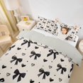 thumbnail image 2 of spefrowx Cool Black Bow Duvet Cover Queen for Girls, Beige Heart Polka Dot Queen Bedding, Gray Reversible, 3-Piece, 1 Duvet Cover and 2 Pillowcases, 2 of 6