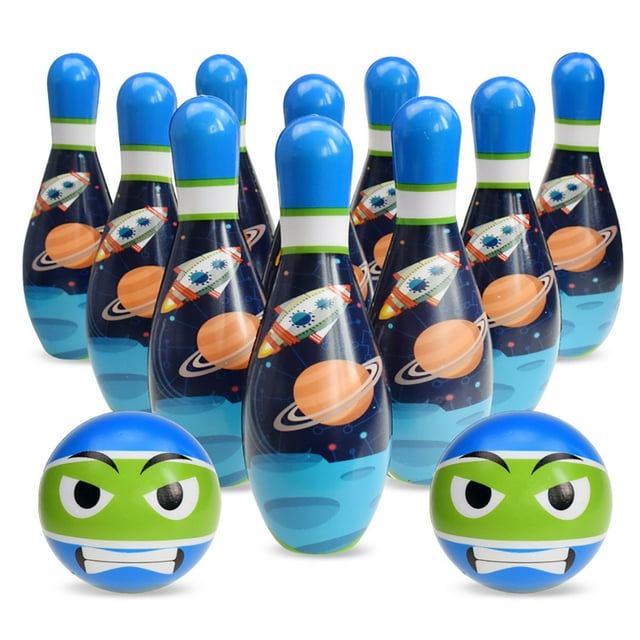 12PCS Kid Bowling Set Creative Early Education Toy Bowling Game for Home Indoor