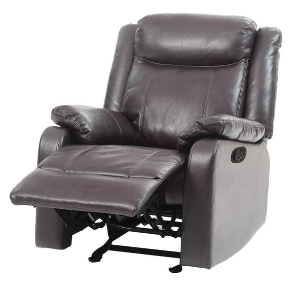 Glory Furniture Ward Rocker Recliner in Dark Brown Color