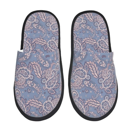 

Slippers for Women/Men - Paisley Pattern No.9087 Soft Plush Warm Slip-on Slippers House Slippers Indoor House Shoes