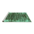 thumbnail image 2 of Ahgly Company Machine Washable Indoor Rectangle Abstract Turquoise Blue Modern Area Rugs, 2' x 4', 2 of 4