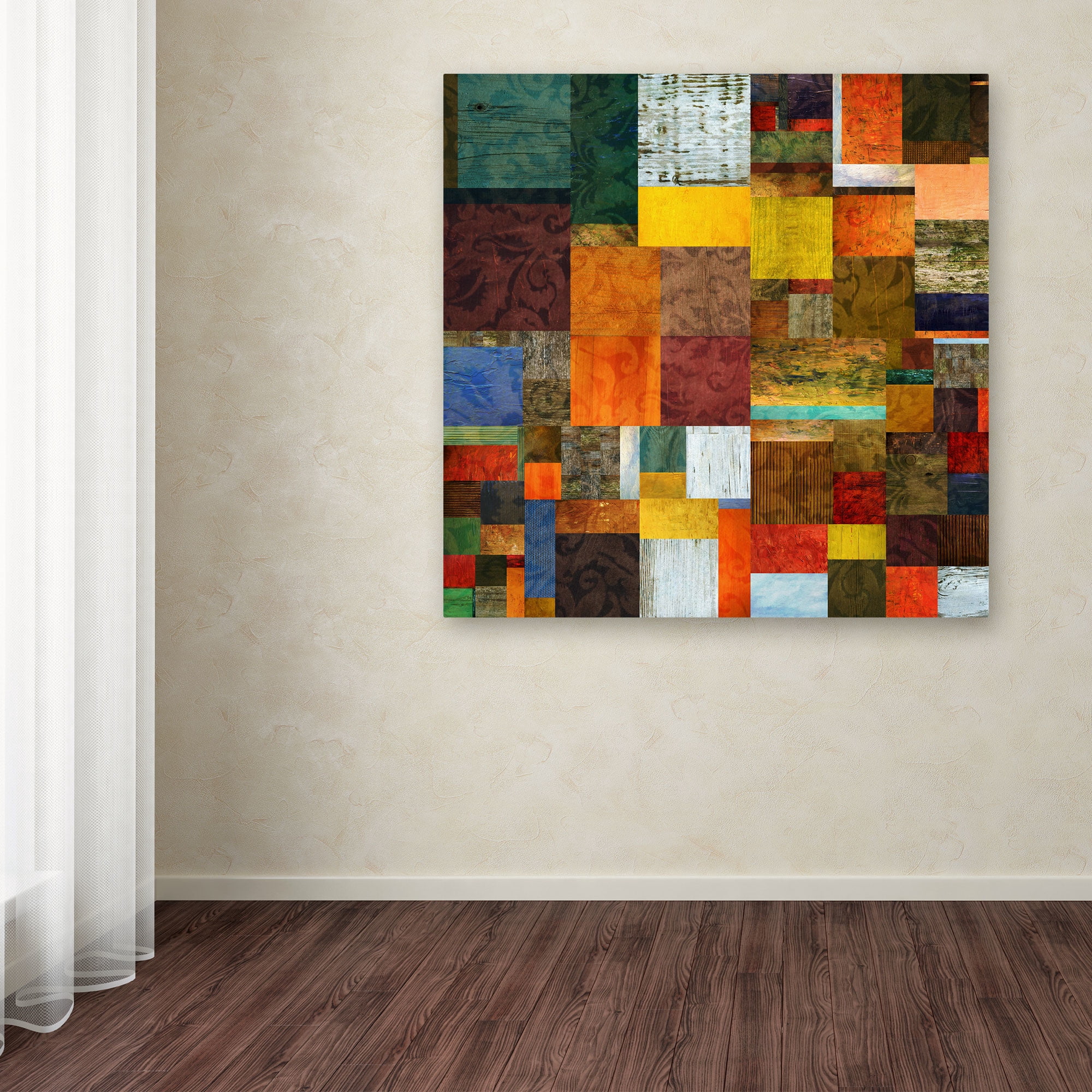 Trademark Fine Art "Brocade Color Collage 1" Canvas Art by Michelle Calkins