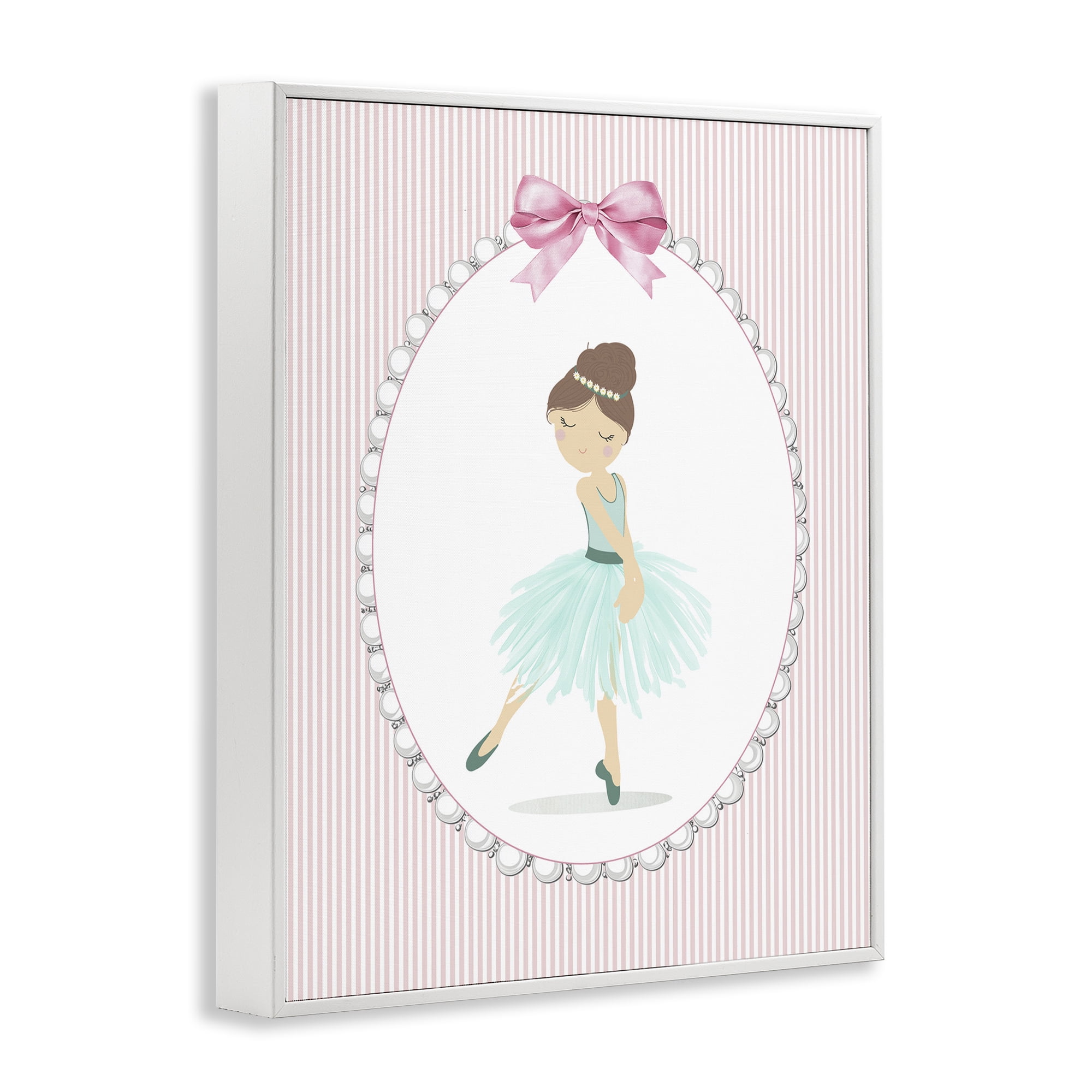 Stupell Industries Elegant Dance on Stripes White Framed Giclee Art, design by Christine Simpson Art