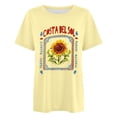 thumbnail image 4 of Likimi T Shirts For Women Crew Neck Short Sleeve Graphic Print Loose Fit Summer Fashion Tee Yellow Size Xl, 4 of 4