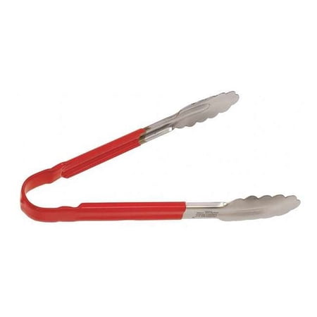 Crestware Tong,Red,10 in. L,Stainless Steel CG10R