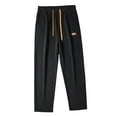 thumbnail image 4 of Pantalones de chándal para hombre Pantalones casuales Street Trendy Cintura elástica Joggers con cordón con bolsillos Pantalones de pierna recta para , Negro 3XL Yinane Pantalones de chándal para hombre, 4 of 8