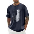 thumbnail image 4 of Camisas de Manga Larga para Hombres Imprimir Casual Cuello Redondo Blusa de Manga Corta, Camisas de Lino para Hombres, 4 of 7