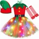 thumbnail image 3 of Disfraz de elfo navideño para niñas, vestido de princesa con tutú navideño con luz LED, ropa para fiesta de Navidad de Año Nuevo, regalo, 3 of 5