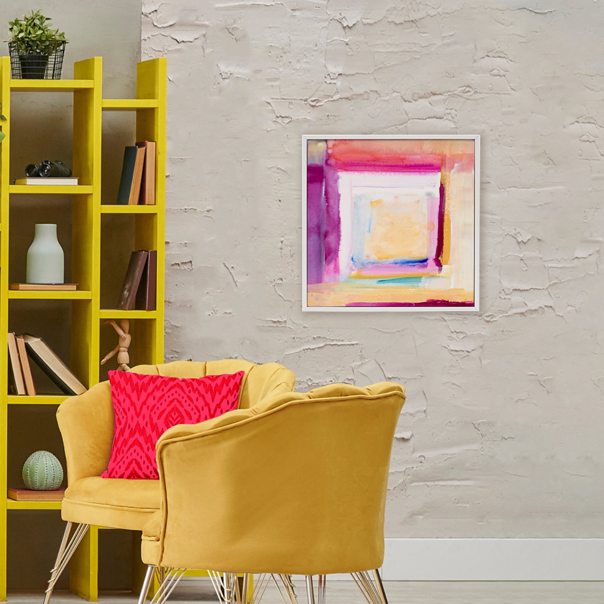Stupell Industries Vibrant Layers New Day White Framed Giclee Art, design by Lanie Loreth