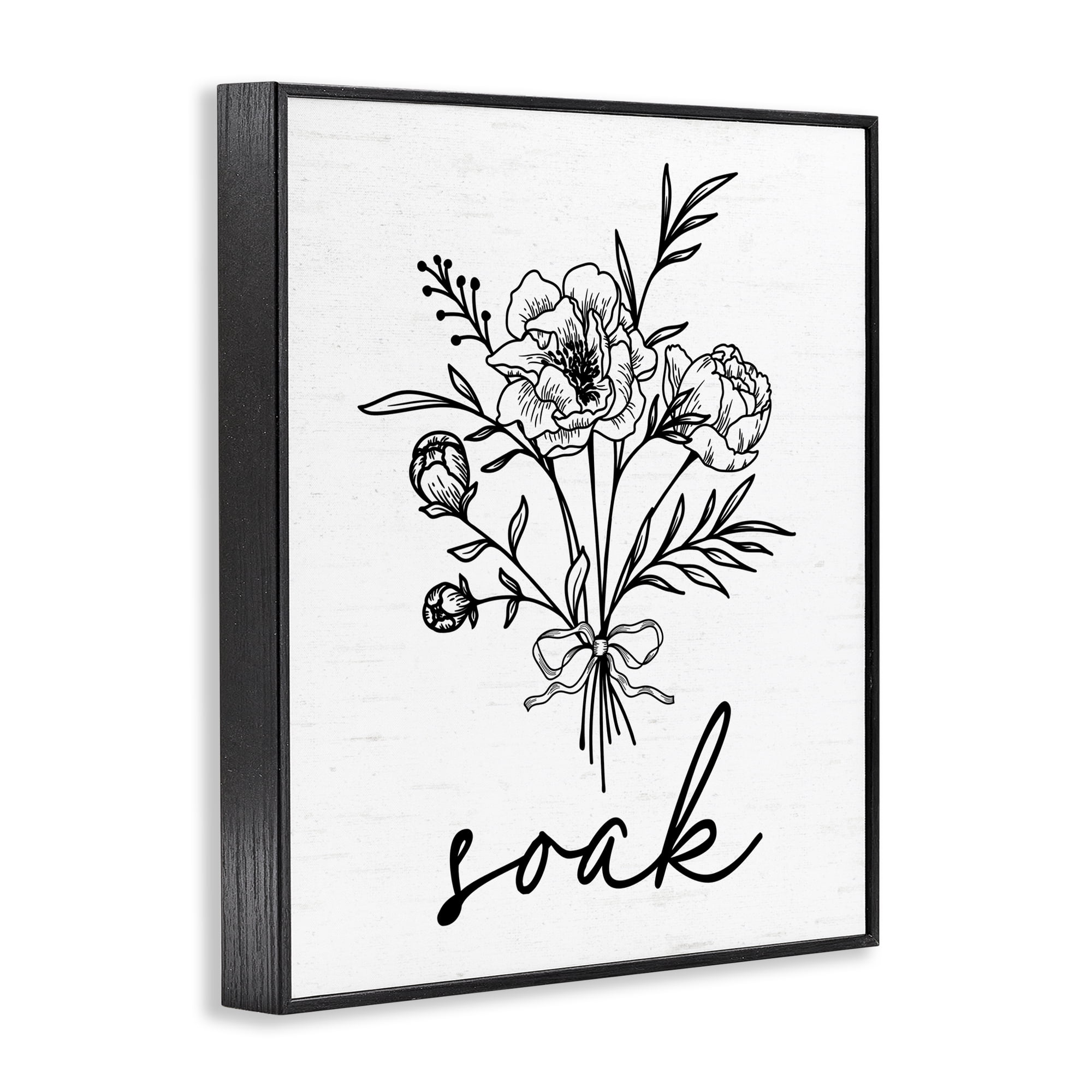 Bathroom Herb Soak Black Framed Giclee Art, design by Lettered and Lined