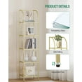 thumbnail image 2 of Bookcase Bookshelf, Tempered Glass Arched Bookshelf for More Storage, 2 of 6