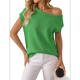 thumbnail image 3 of Jersey de Punto de Corta con Hombros Descubiertos para Mujer, Verde, Talla XL, 3 of 8