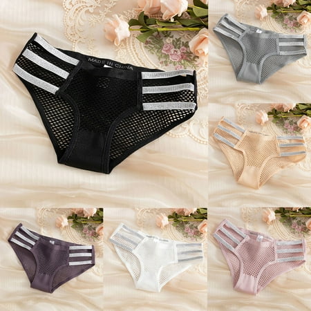 Ukumplol Panties for Women s Underwear Women s Contrasting Color Waist High Elasticity Skin Friendly Comfortable Cotton Women s Plus Size Panties Womens Panties Gray M