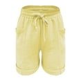 thumbnail image 4 of Summer Short Pants for Women Plus Size High Waisted Solid Color Womens Shorts Knee Length Pants Side Pockets Casual Summer Vacation Beach Outfit Daily Essentials, 4 of 5