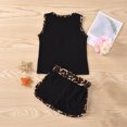 thumbnail image 4 of YWDJ Girls 2 Piece Outfits Casual Kids 1-6 T Sleeveless Tank Tops Shorts Fashion Clothes Black 2 T, 4 of 4