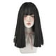 thumbnail image 1 of HUAISU Peluca larga de pelo liso negro con flequillo Peluca de pelo largo sintético de alta densidad para mujeres (negro natural 18 pulgadas), 1 of 5