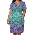 thumbnail image 3 of Vestido largo de tirantes y tirantes sirena color azul para mujer. Vestido amplio con mangas largas para mujer. Ropa de graduación., 3 of 7