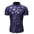 thumbnail image 1 of Ventes de Liquidation Bescita Chemise Homme Décontractée Boutons Col Rabattu Ajustée Imprimé Floral Manches Courtes, 1 of 4